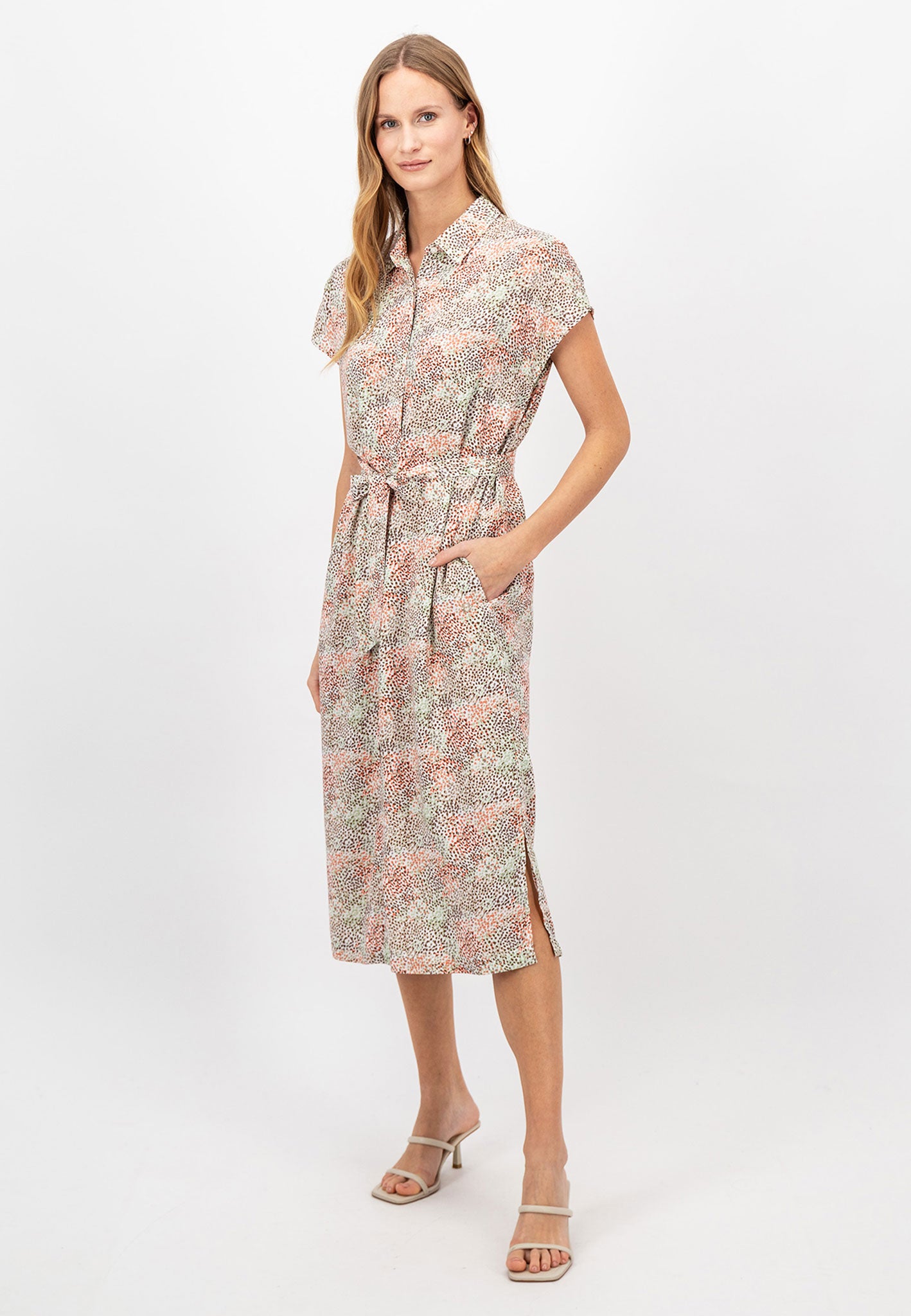 Blusenkleid mit punkten Clearance